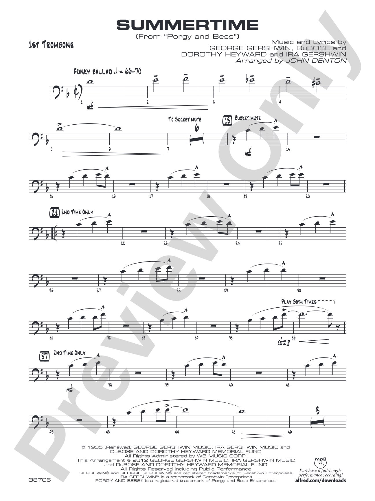 Summertime: 1st Trombone