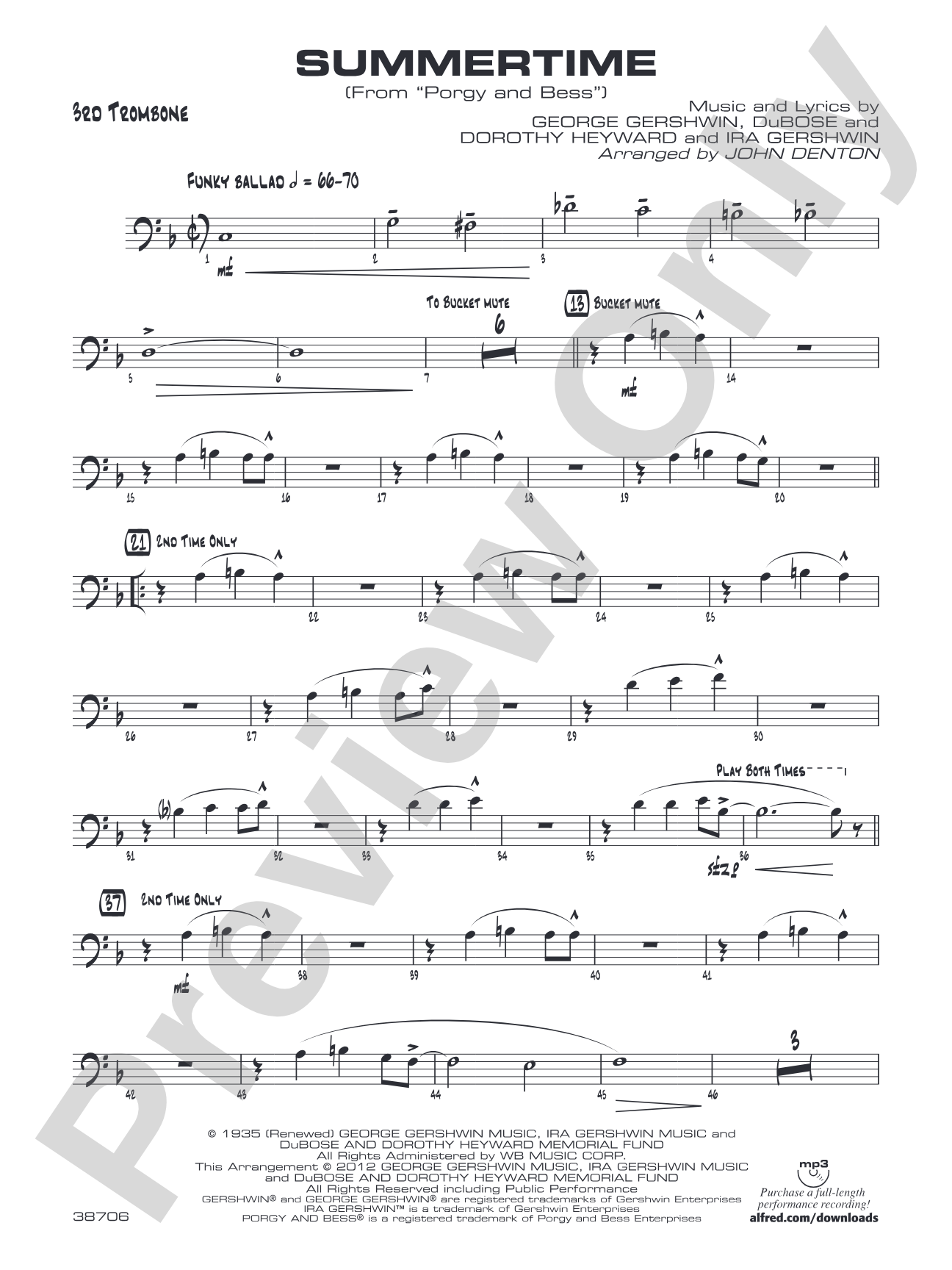 Summertime: 3rd Trombone