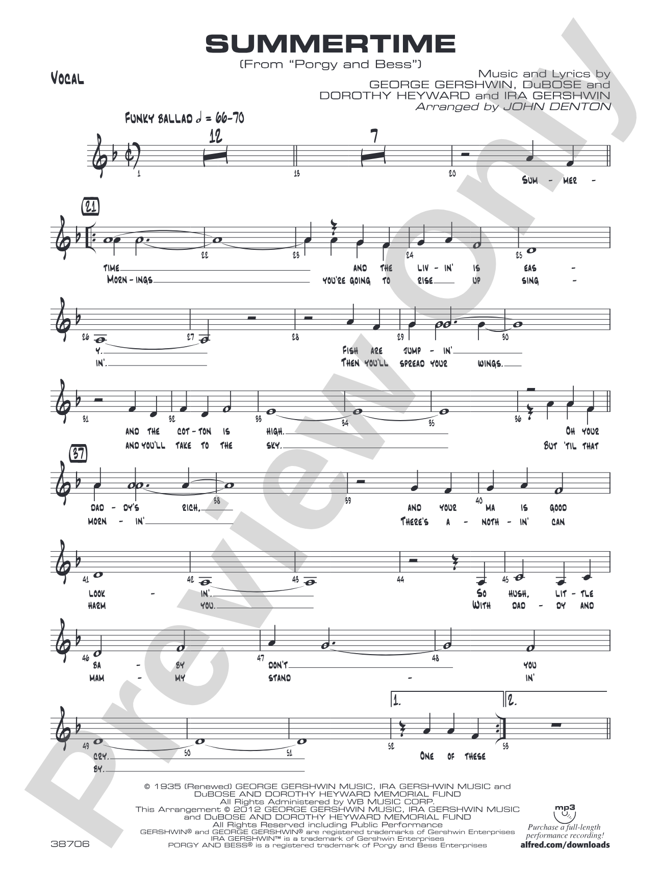 Summertime: Vocal Solo