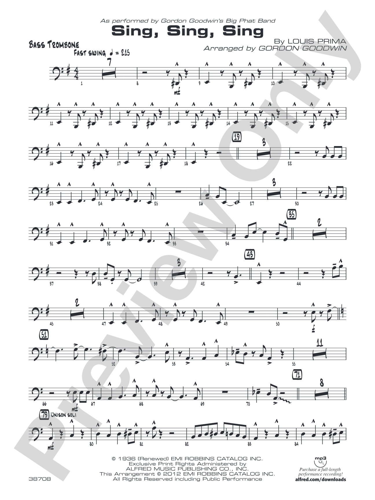 Sing, Sing, Sing: Bass Trombone
