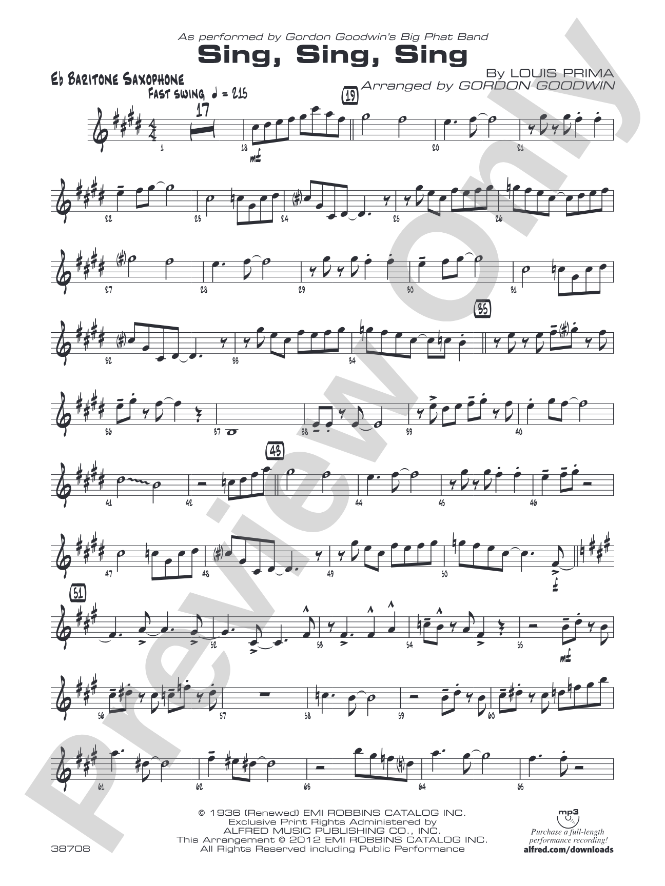 Sing, Sing, Sing: E-flat Baritone Saxophone