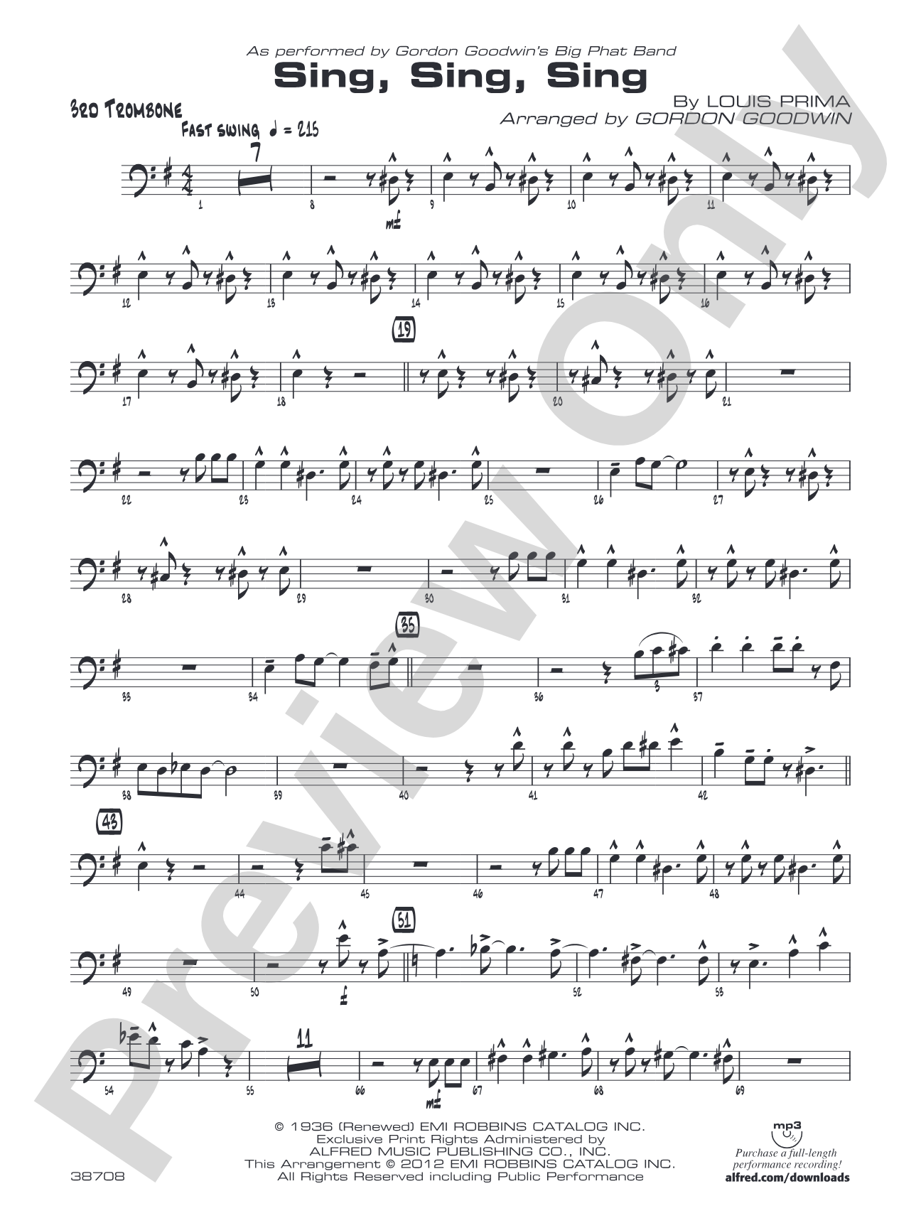 Sing, Sing, Sing: 3rd Trombone