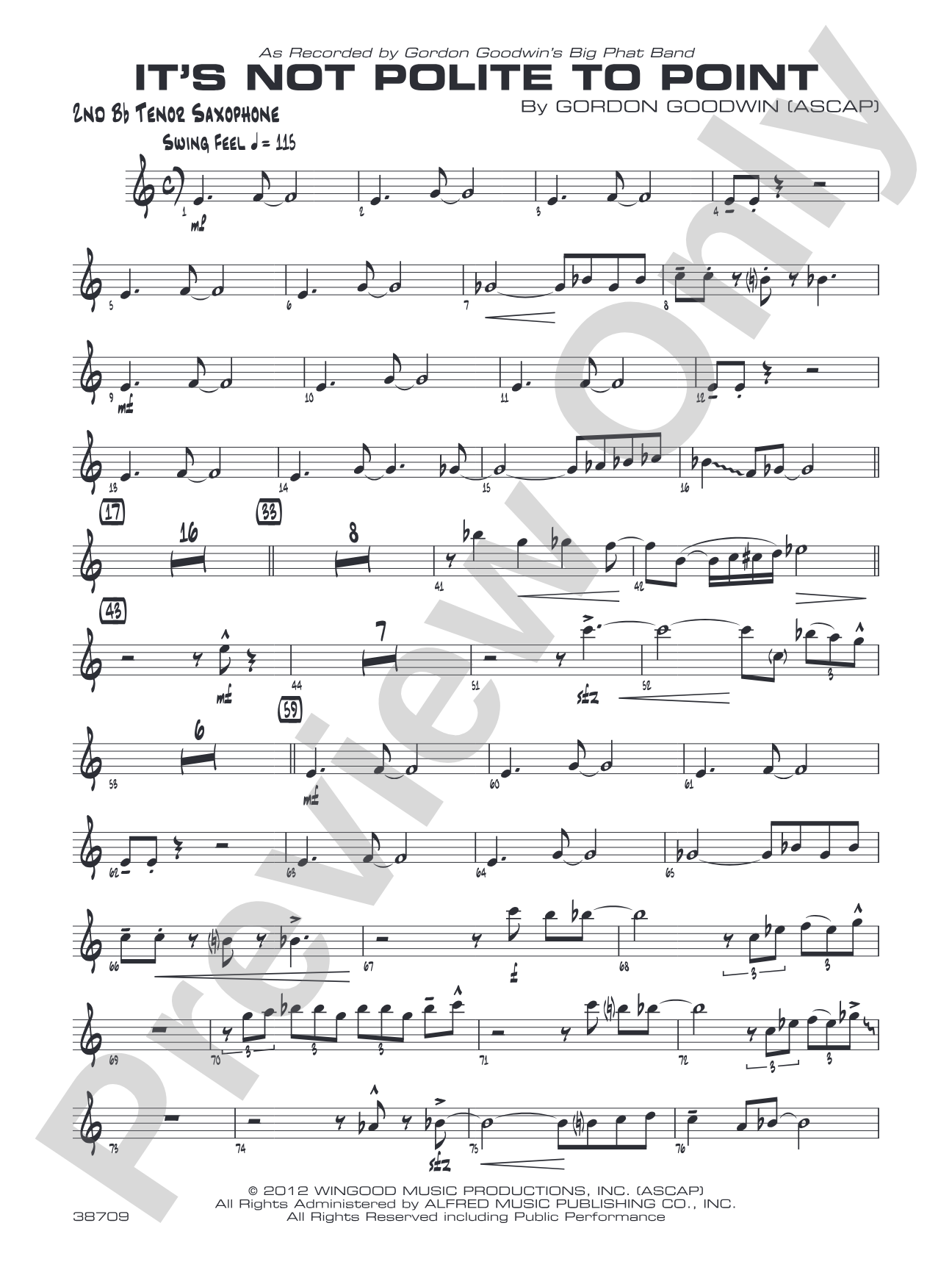 It's Not Polite to Point: 2nd B-flat Tenor Saxophone