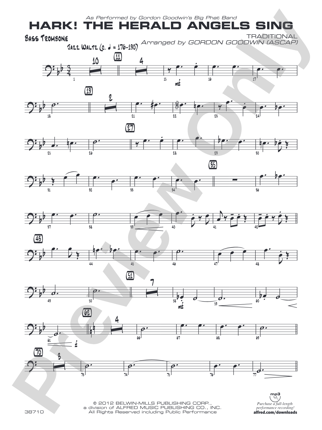 Hark! The Herald Angels Sing: Bass Trombone