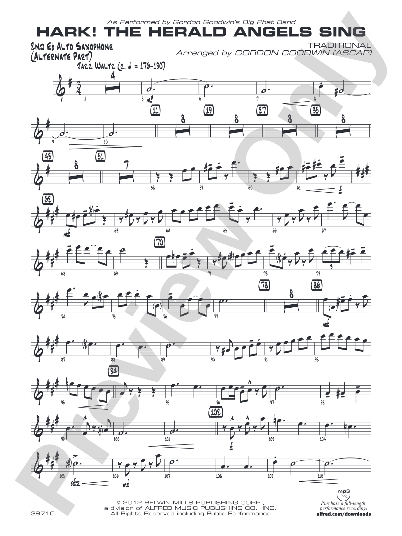 Hark! The Herald Angels Sing: Optional Alto Sax