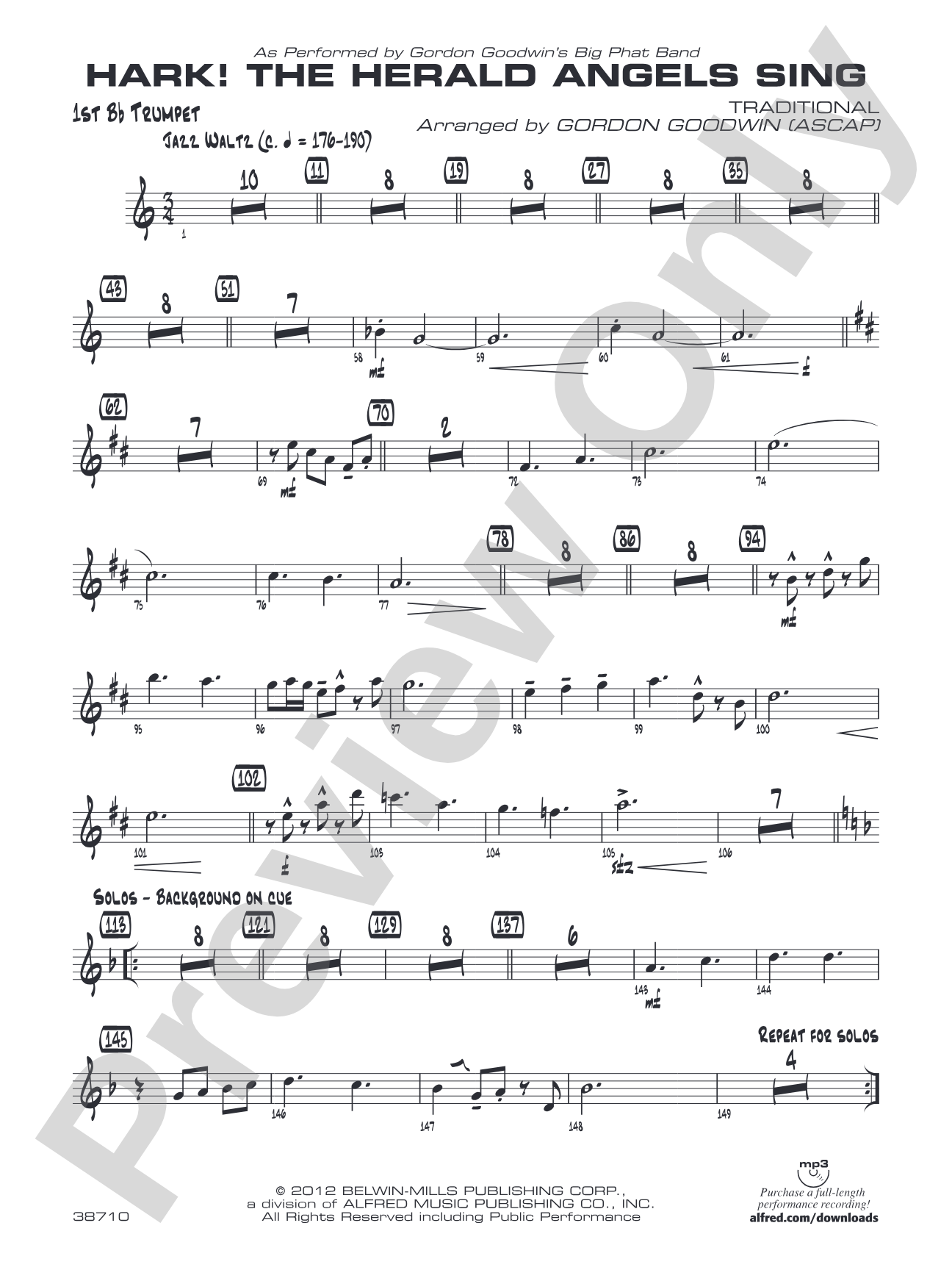 Hark! The Herald Angels Sing: 1st B-flat Trumpet