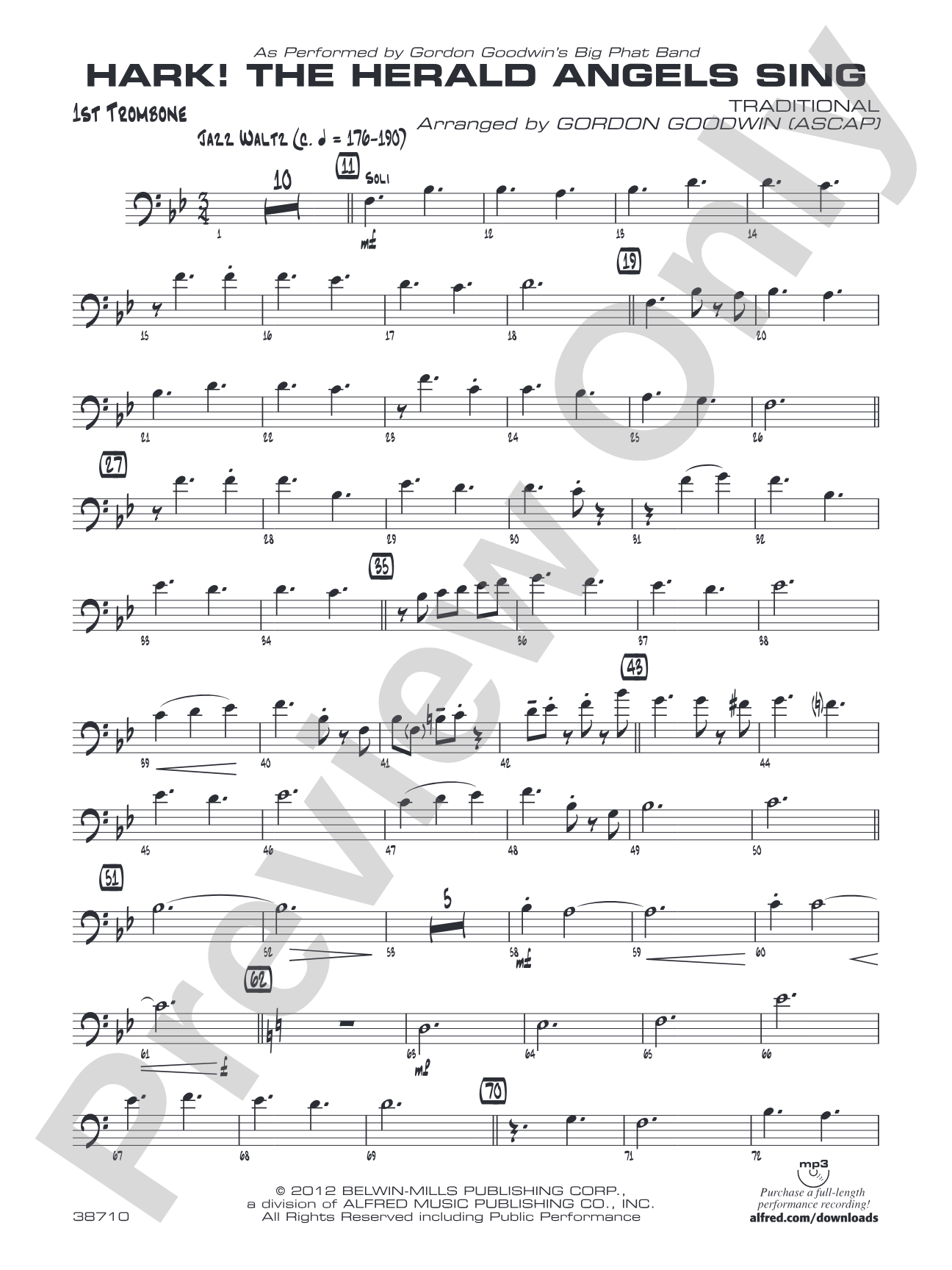 Hark! The Herald Angels Sing: 1st Trombone