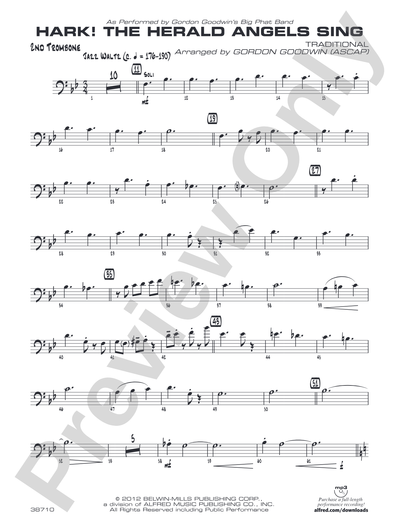 Hark! The Herald Angels Sing: 2nd Trombone
