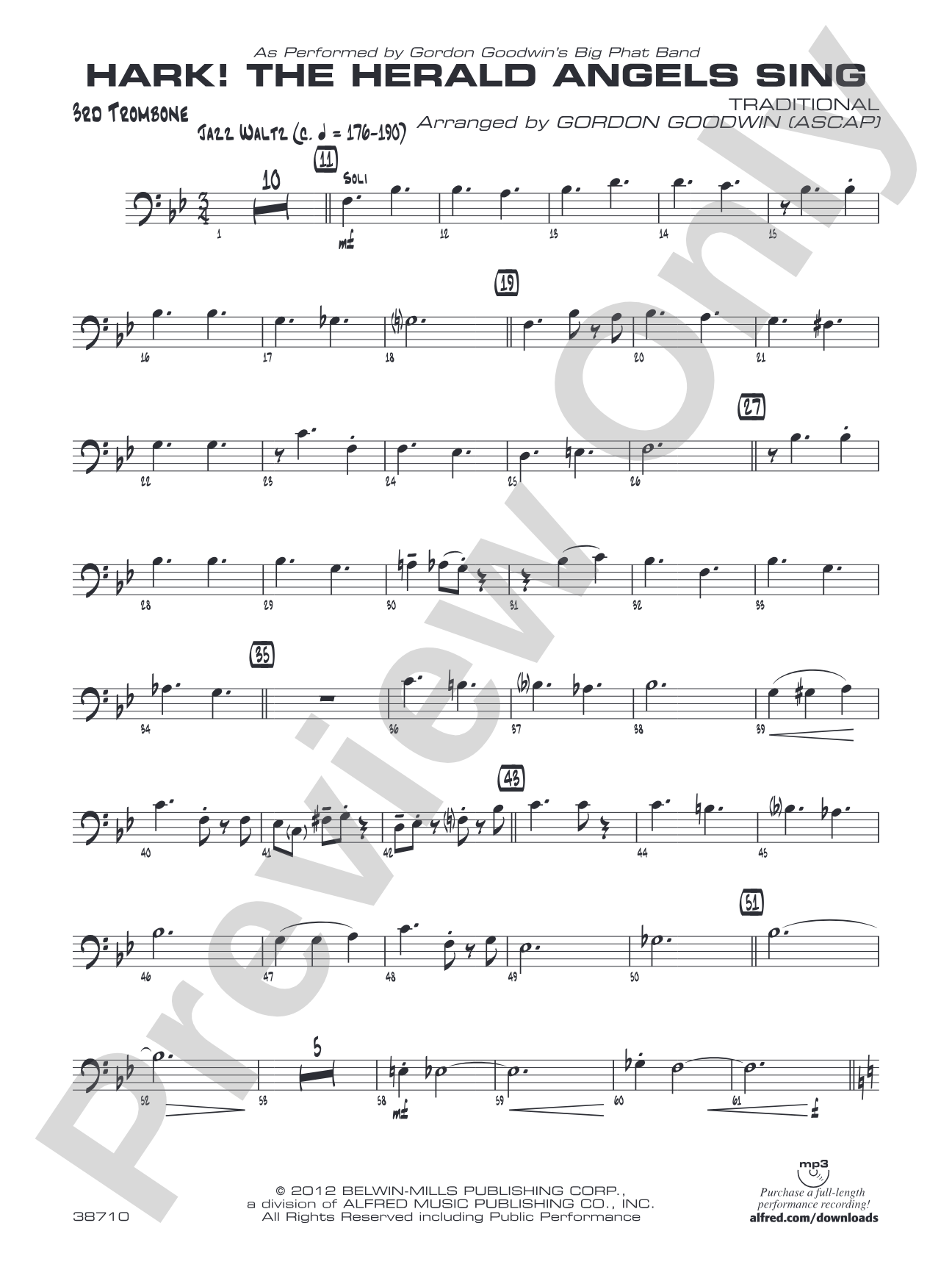Hark! The Herald Angels Sing: 3rd Trombone
