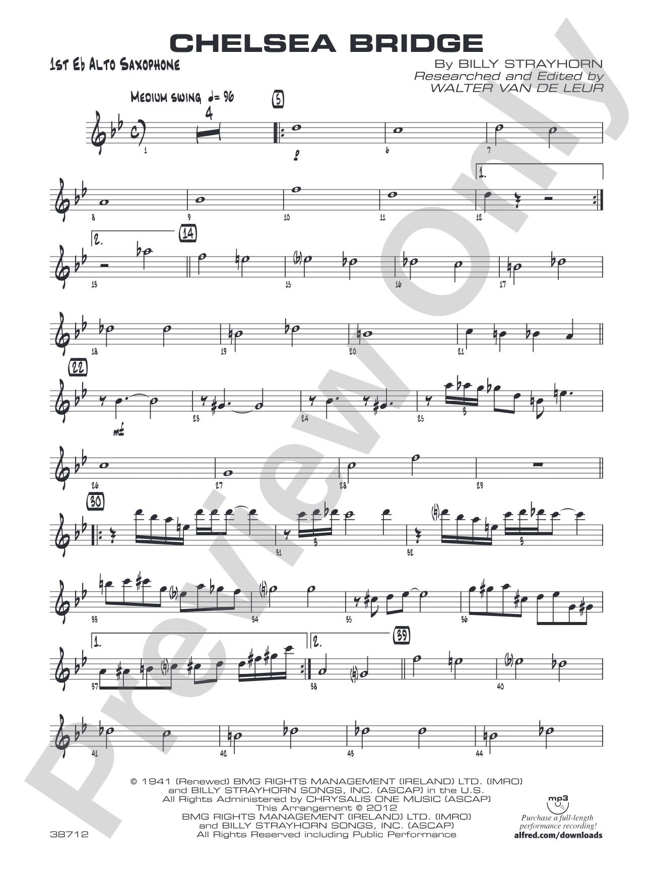 Chelsea Bridge: E-flat Alto Saxophone