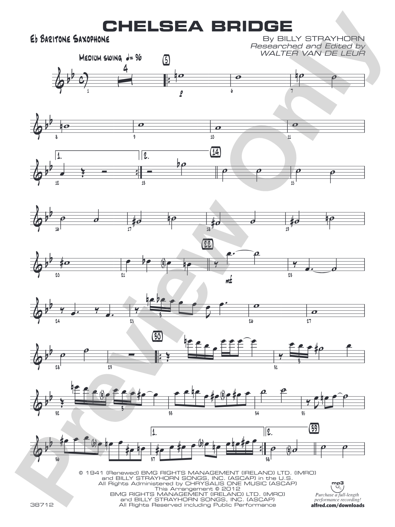 Chelsea Bridge: E-flat Baritone Saxophone