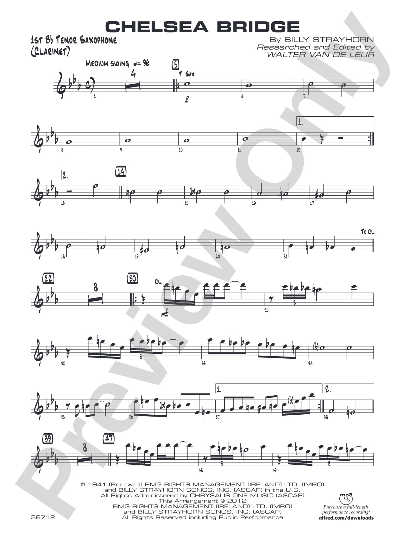 Chelsea Bridge: B-flat Tenor Saxophone