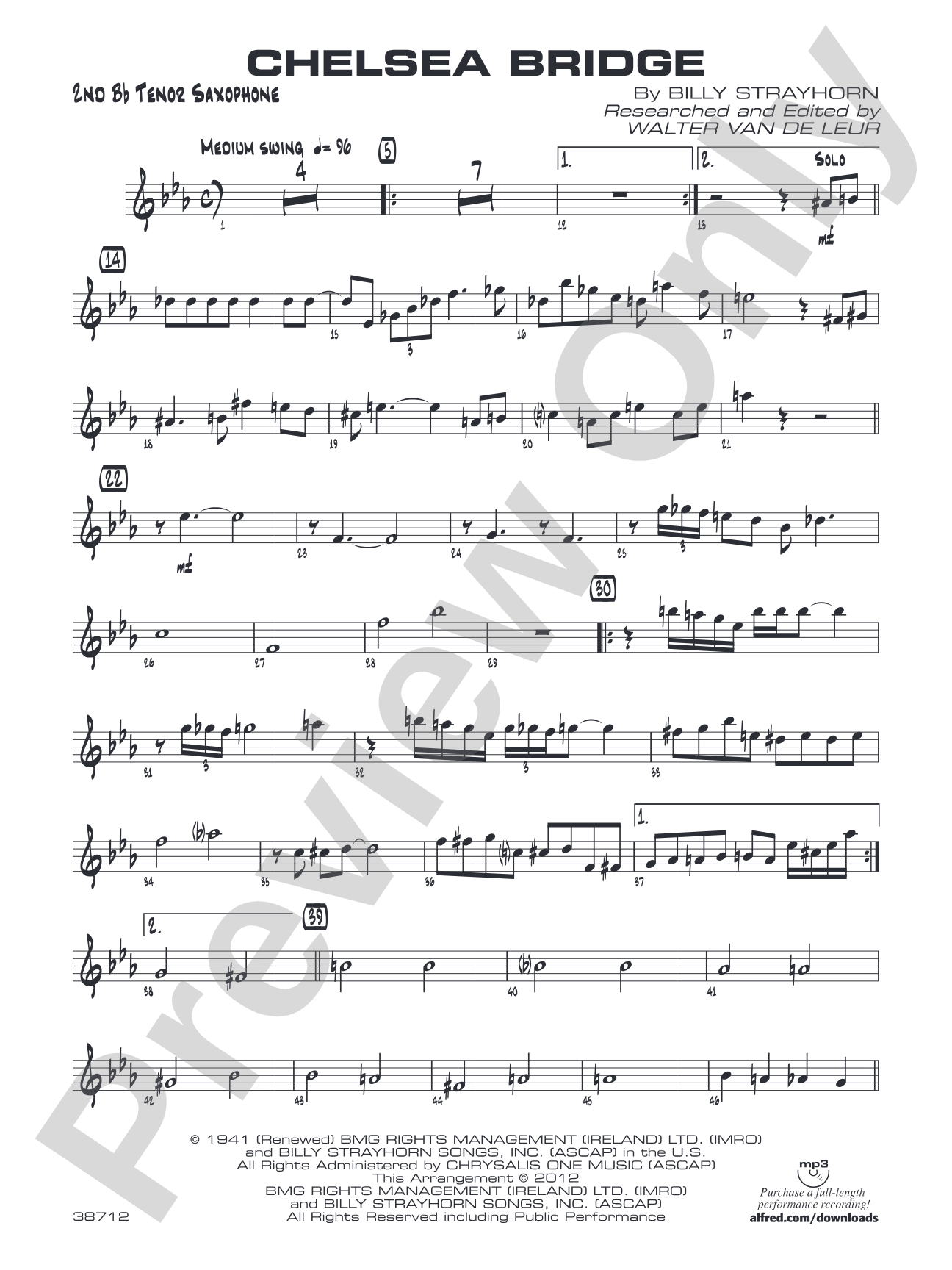 Chelsea Bridge: 2nd B-flat Tenor Saxophone