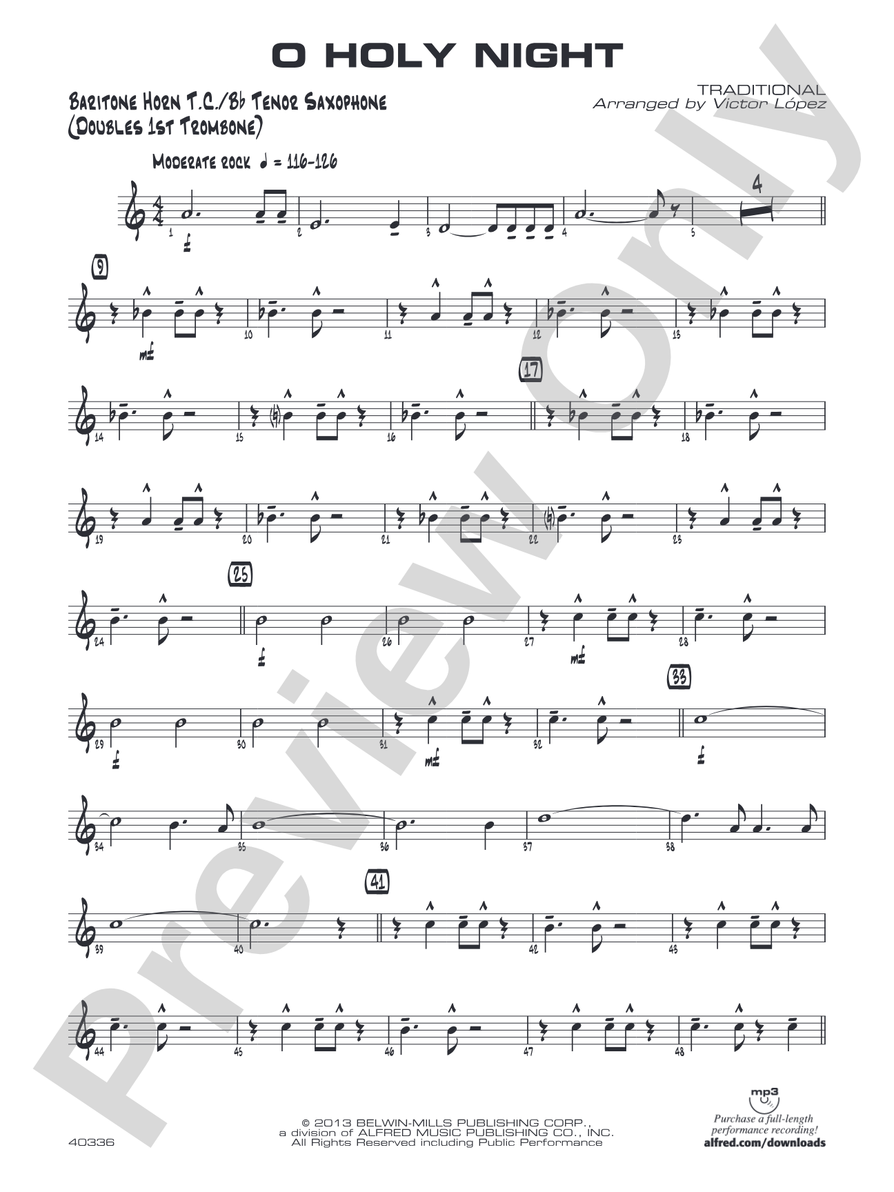 O Holy Night: Baritone T.C.