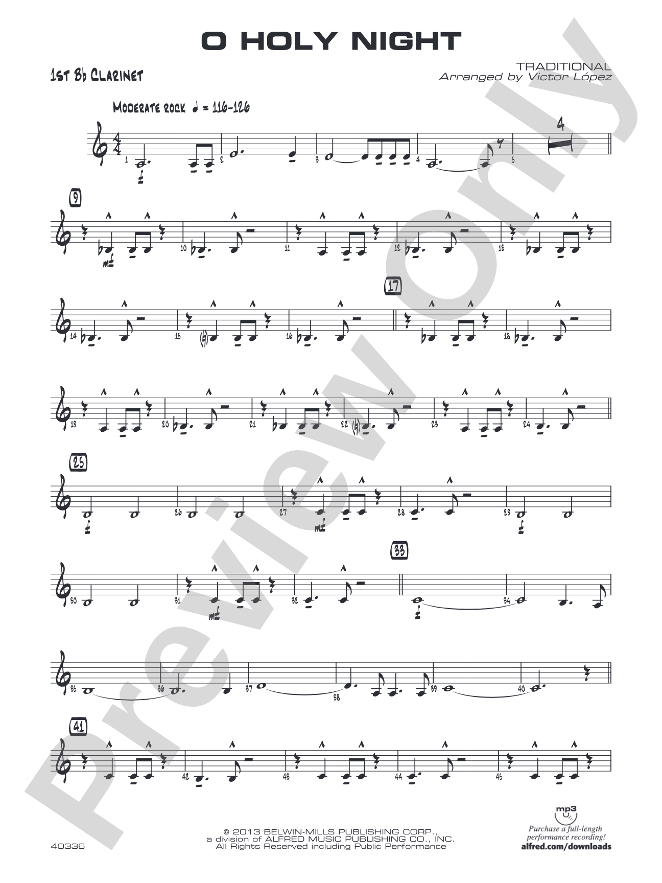 O Holy Night: 1st B-flat Clarinet