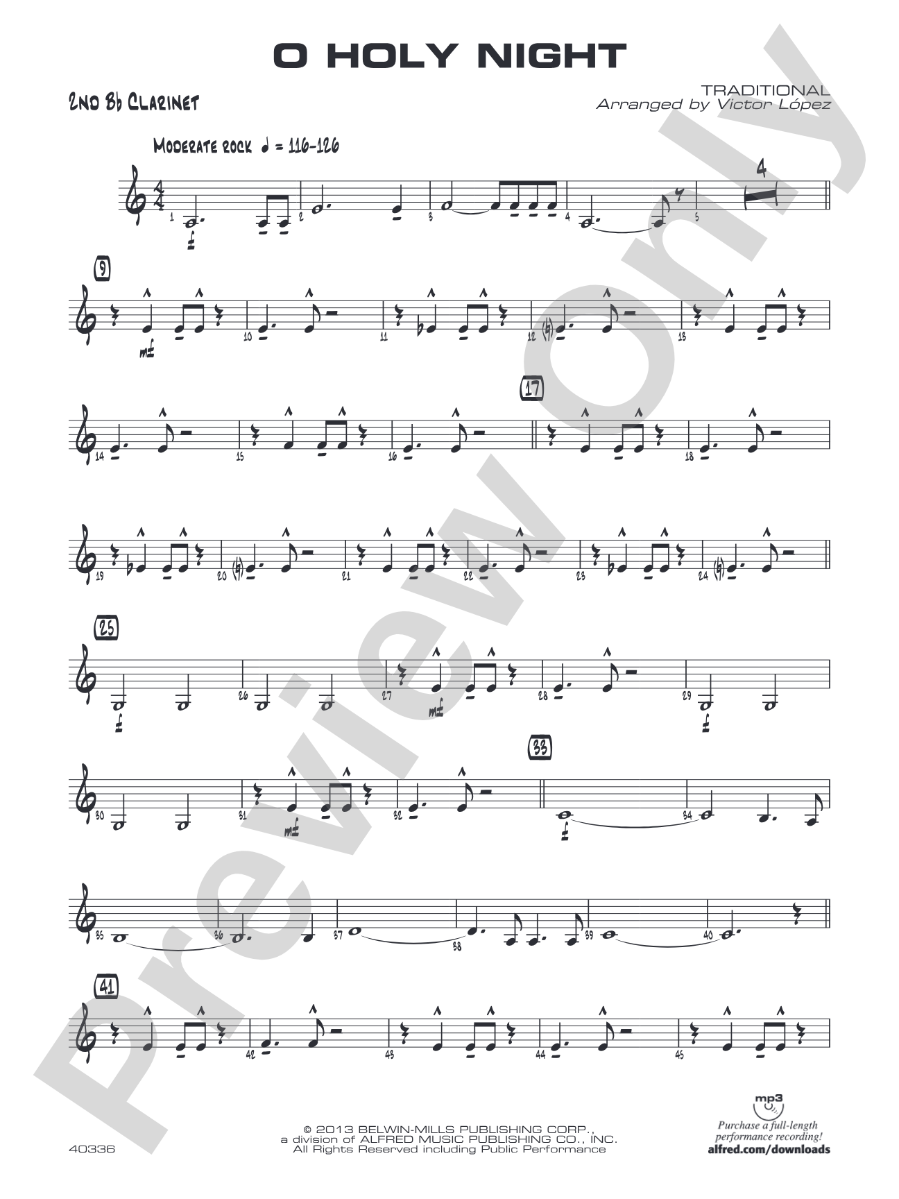 O Holy Night: 2nd B-flat Clarinet
