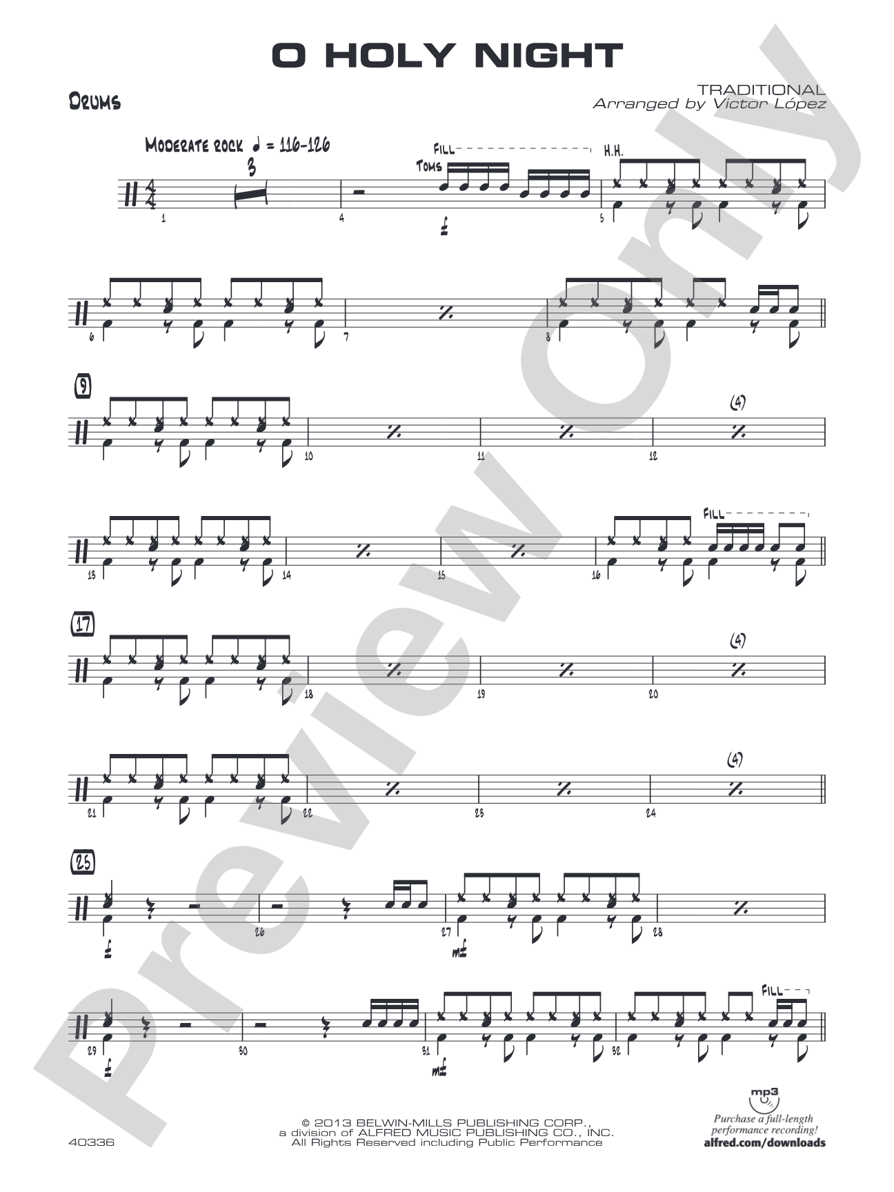 O Holy Night: Drums