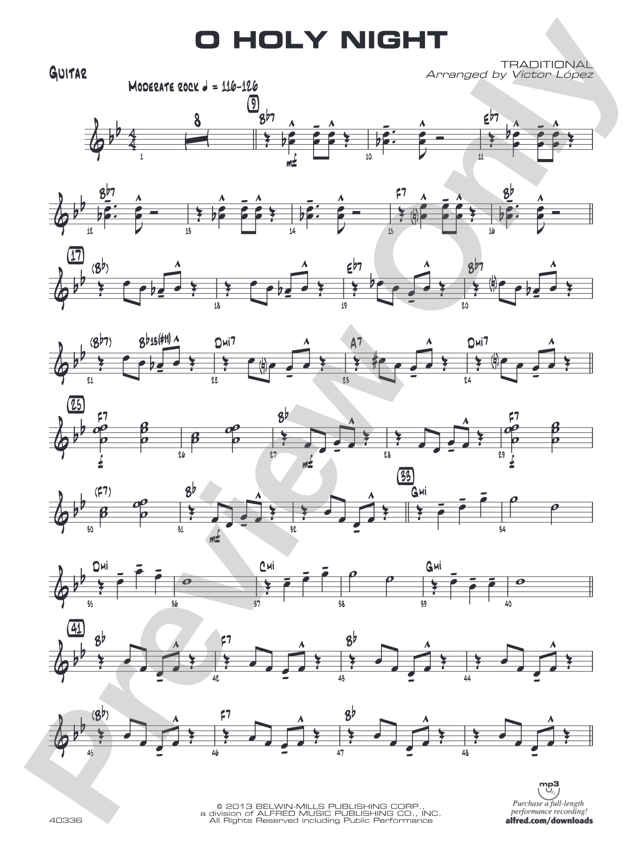O Holy Night: Guitar