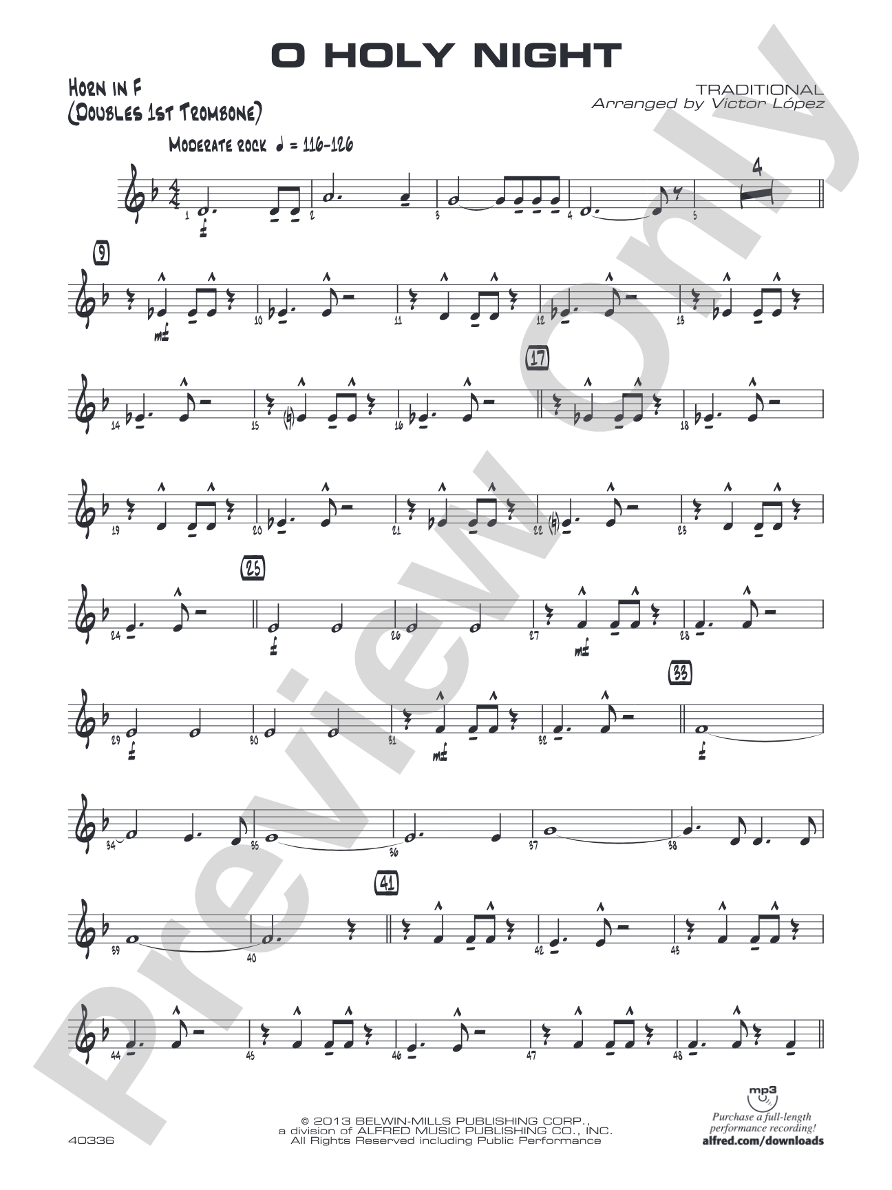 O Holy Night: 1st F Horn