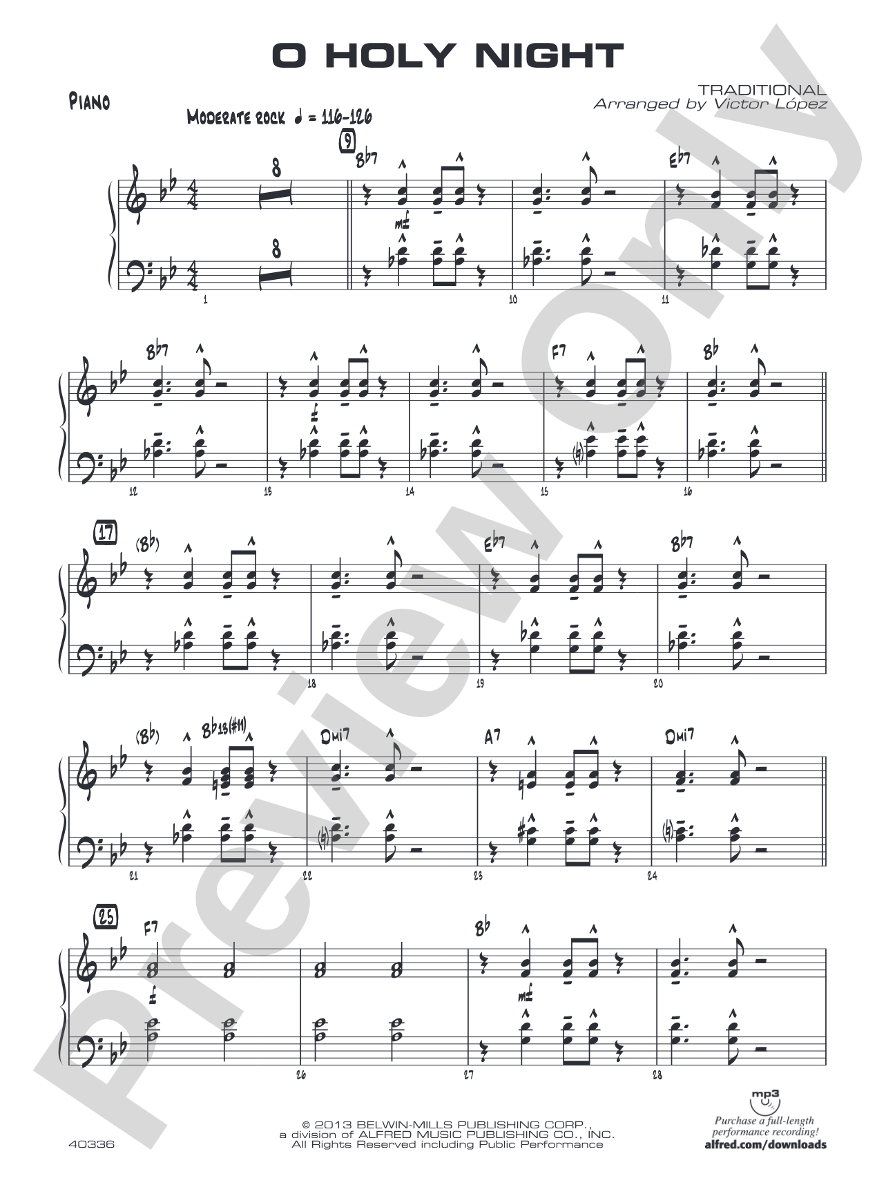 O Holy Night: Piano Accompaniment