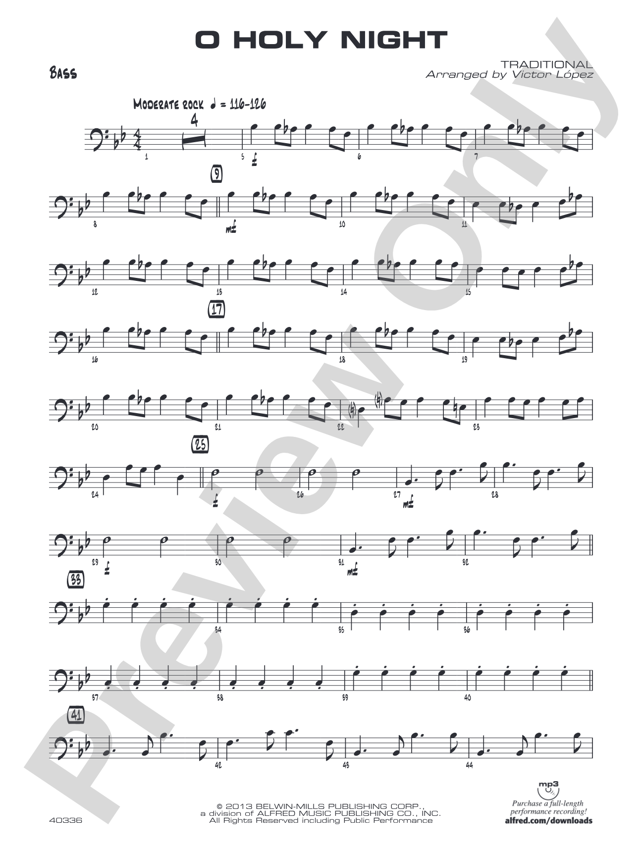 O Holy Night: String Bass