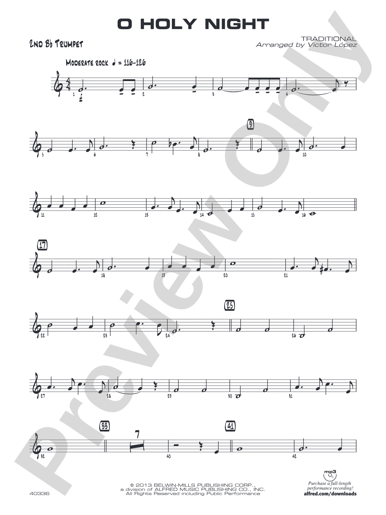 O Holy Night: 2nd B-flat Trumpet