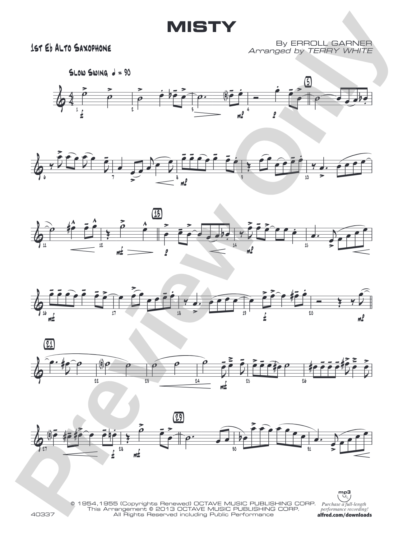 Misty: E-flat Alto Saxophone