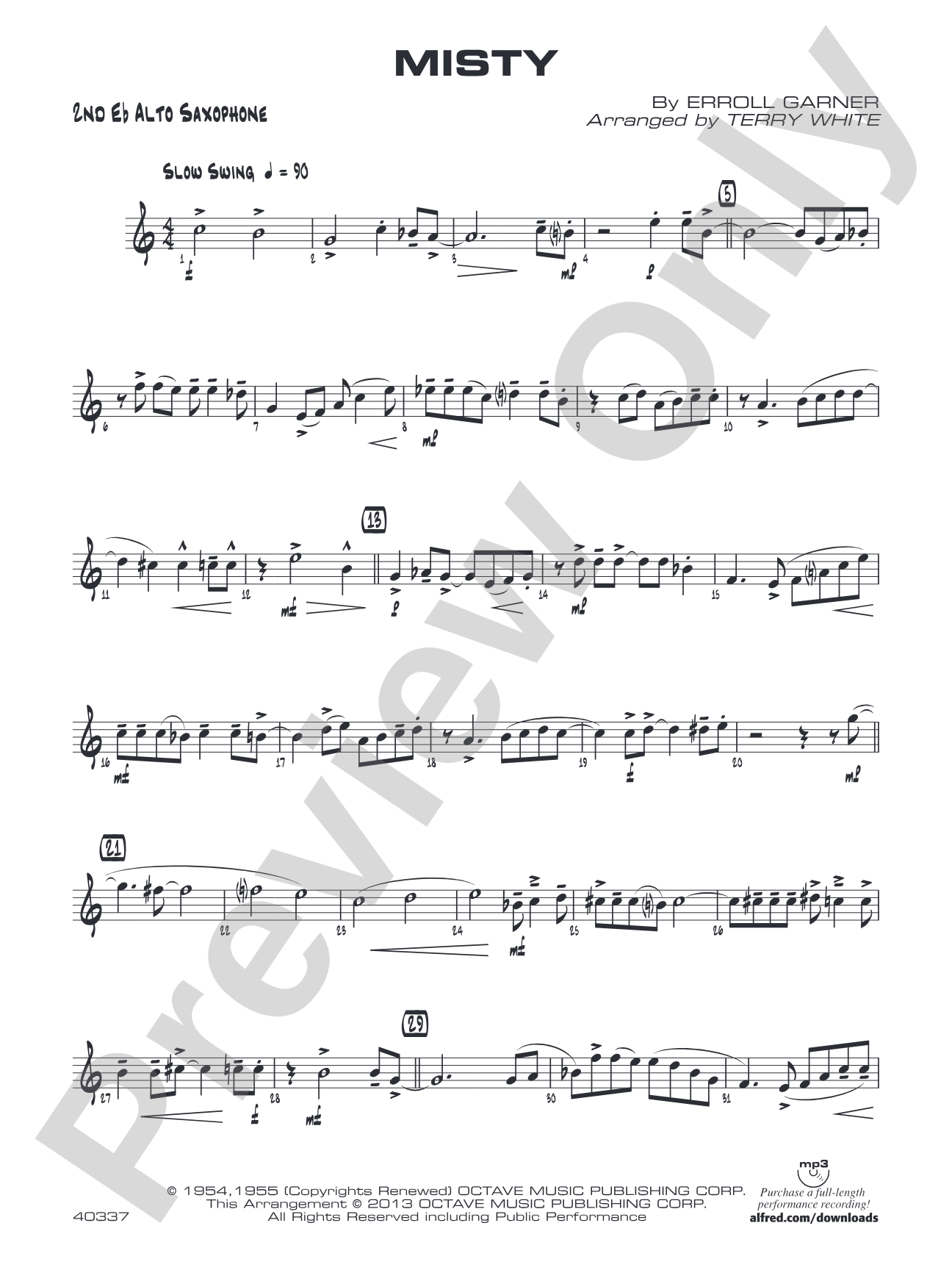 Misty: 2nd E-flat Alto Saxophone