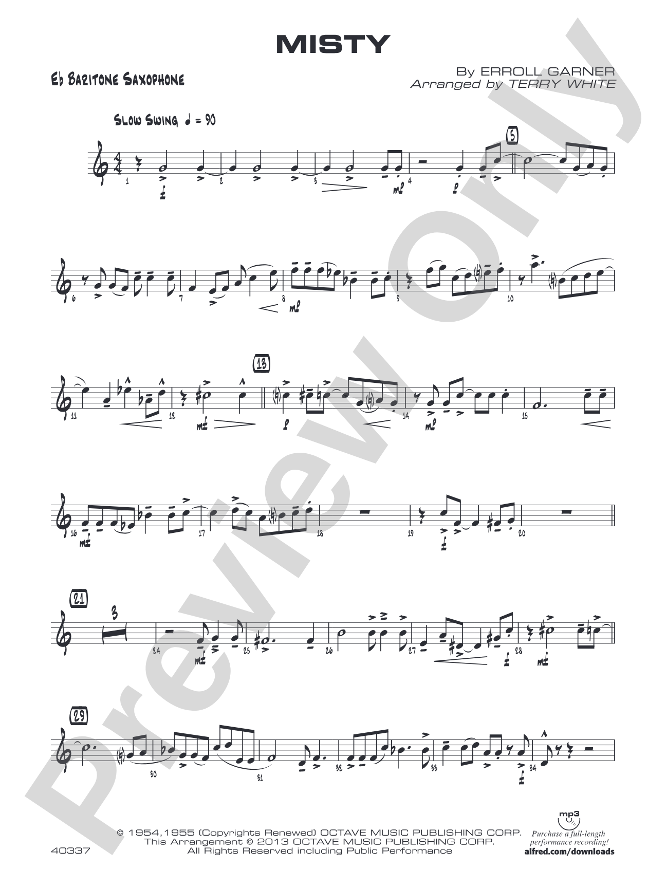 Misty: E-flat Baritone Saxophone