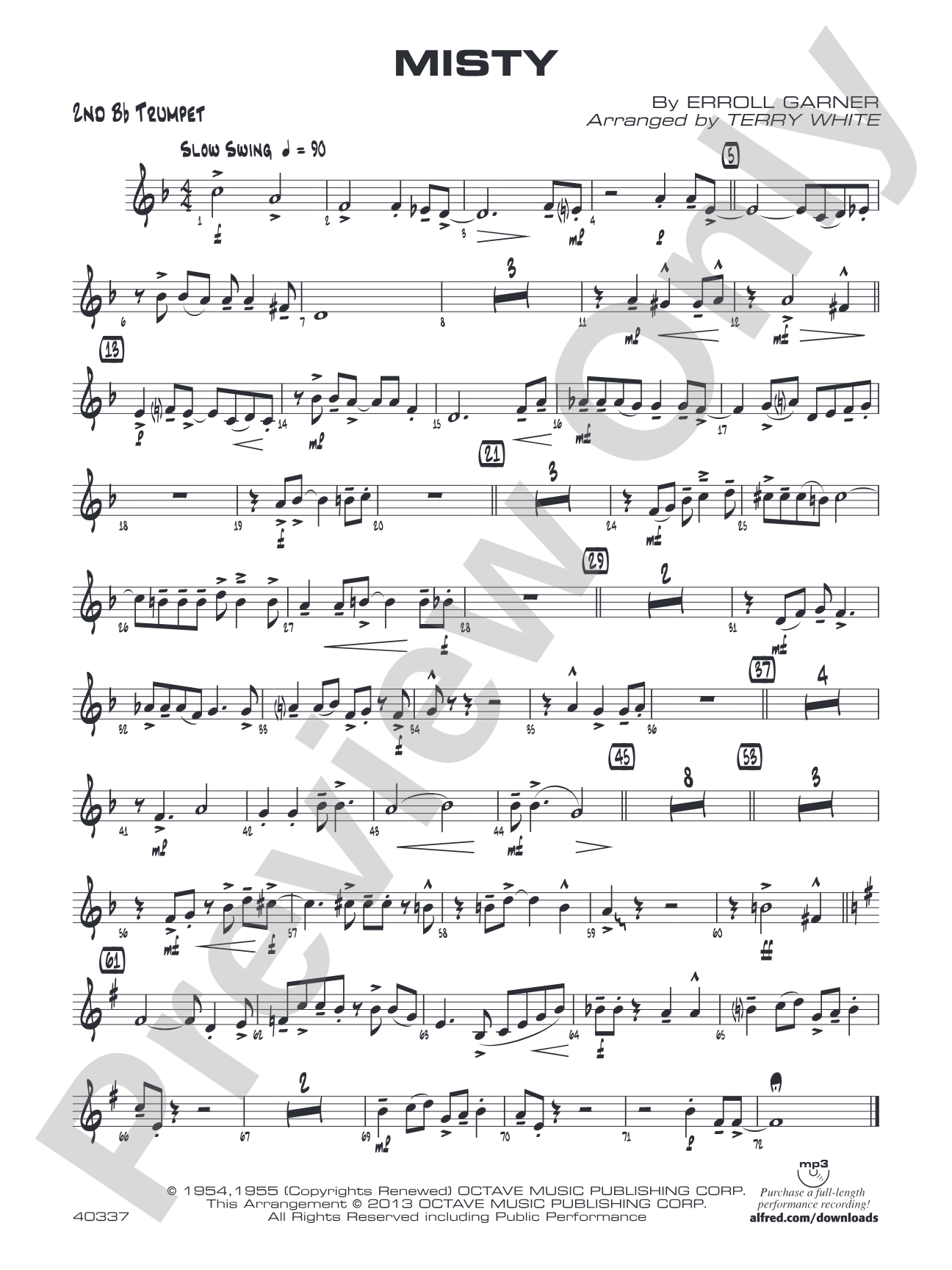 Misty: 2nd B-flat Trumpet