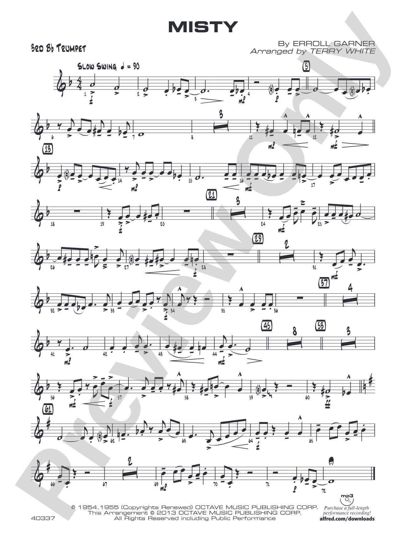 Misty: 3rd B-flat Trumpet