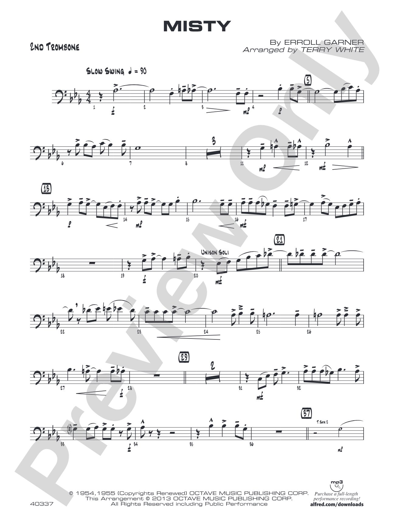 Misty: 2nd Trombone