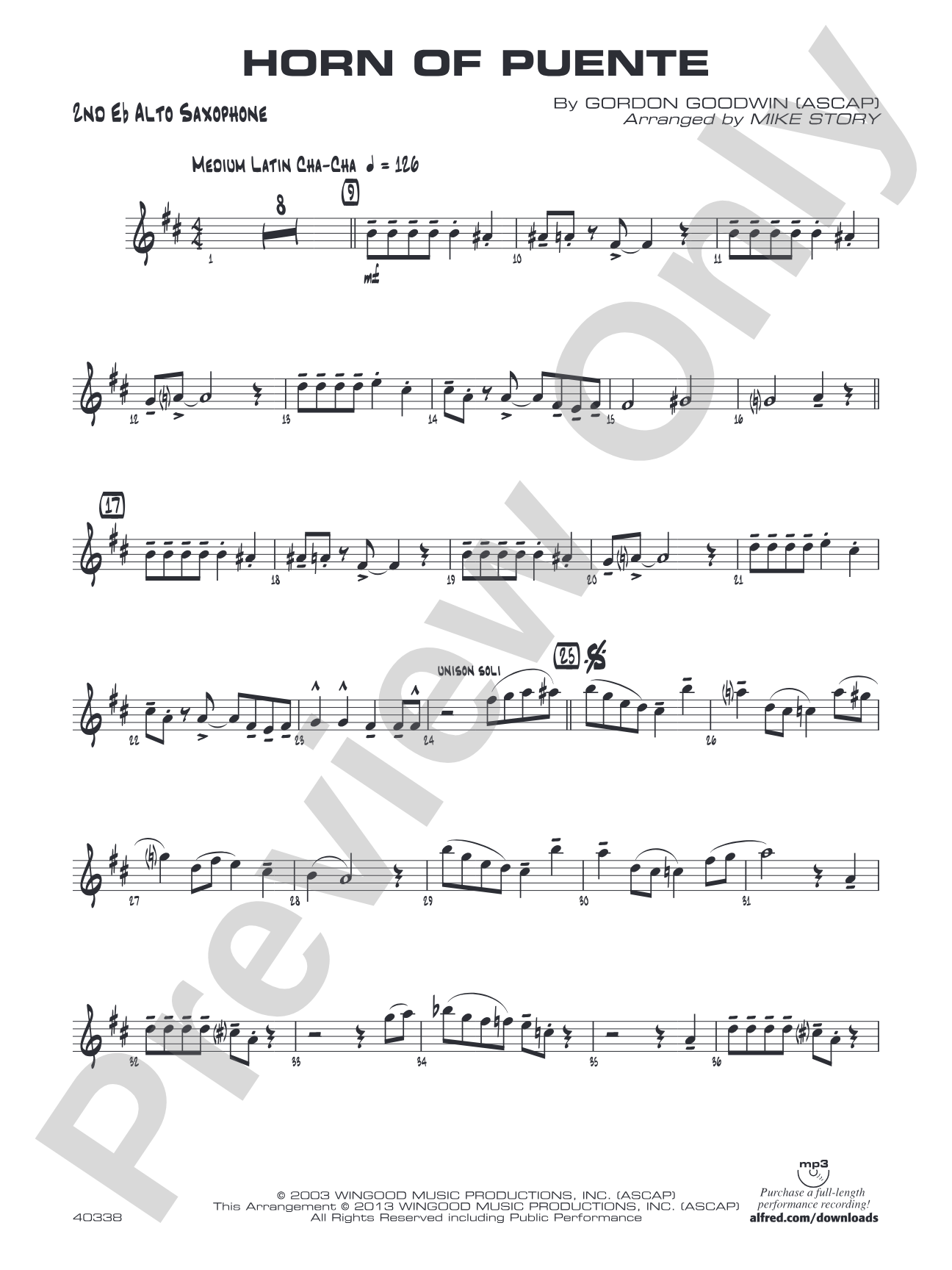 Horn of Puente: 2nd E-flat Alto Saxophone