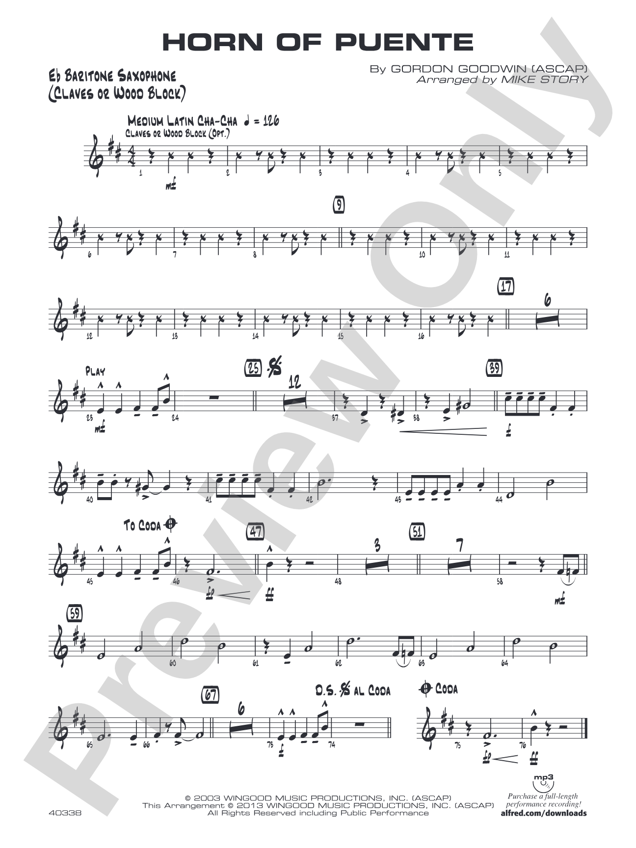 Horn of Puente: E-flat Baritone Saxophone