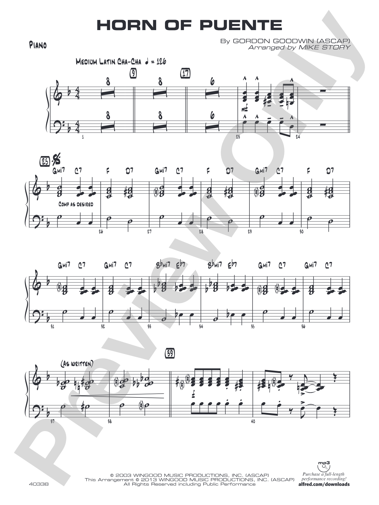 Horn of Puente: Piano Accompaniment