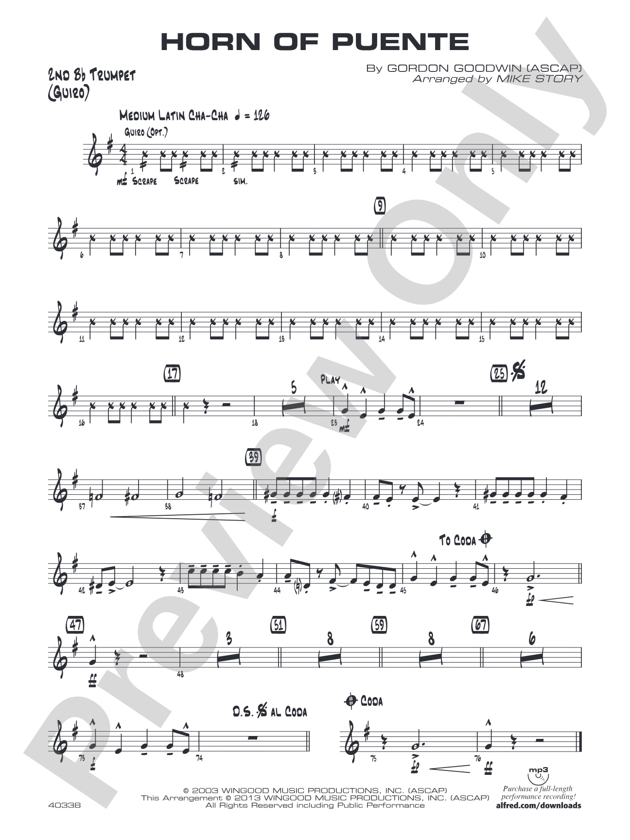 Horn of Puente: 2nd B-flat Trumpet