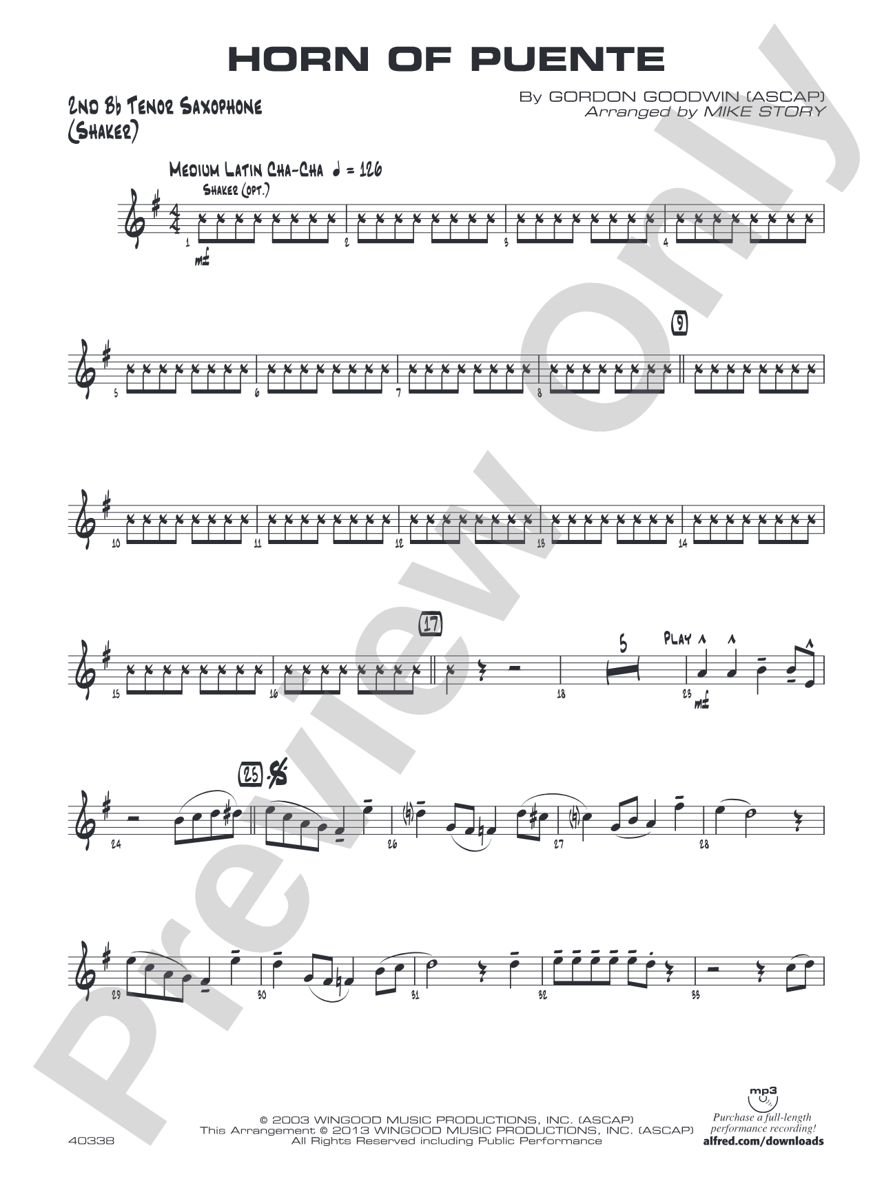 Horn of Puente: 2nd B-flat Tenor Saxophone