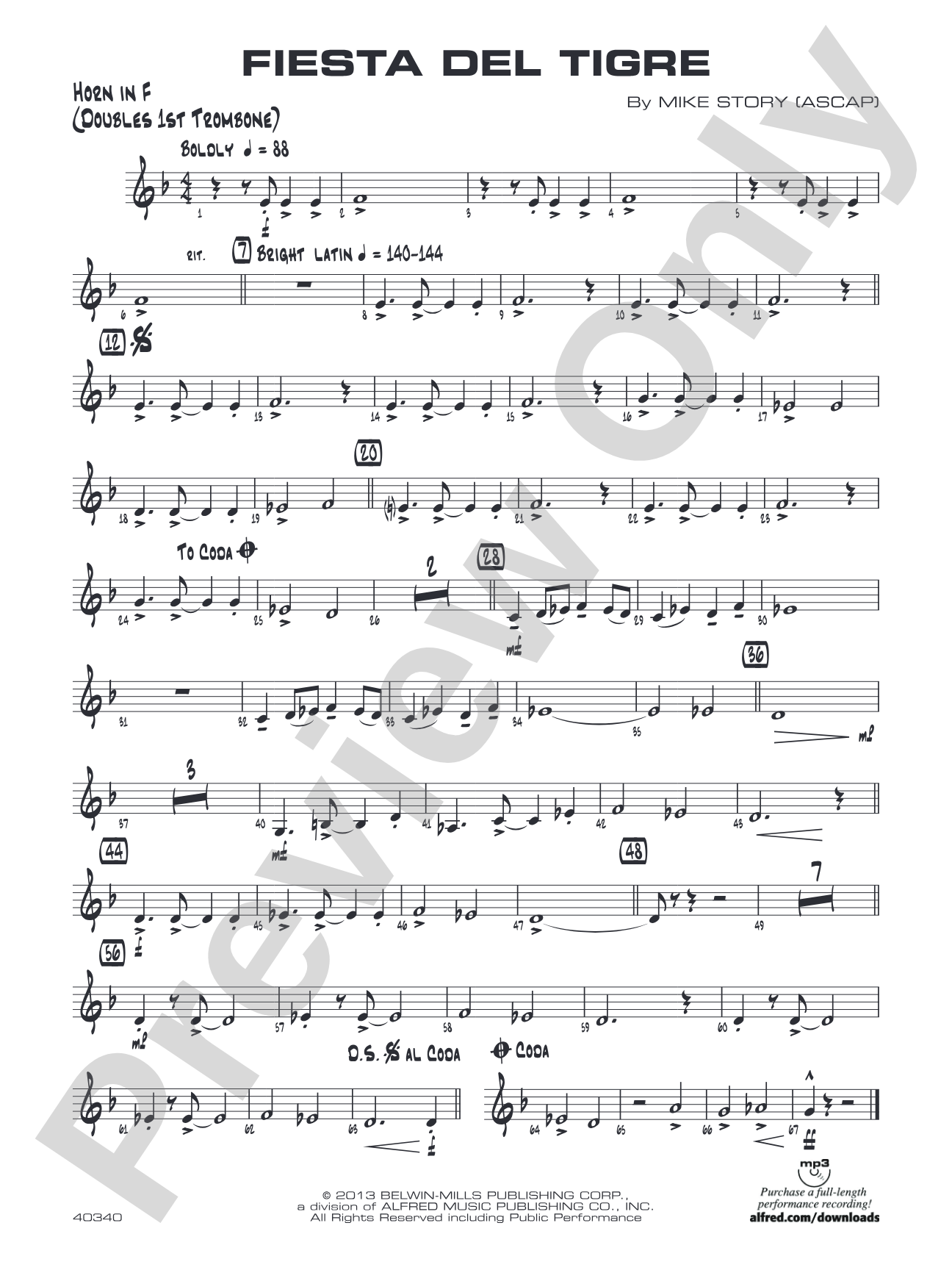 Fiesta del Tigre: 1st F Horn