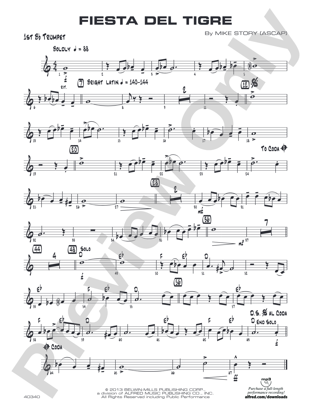 Fiesta del Tigre: 1st B-flat Trumpet