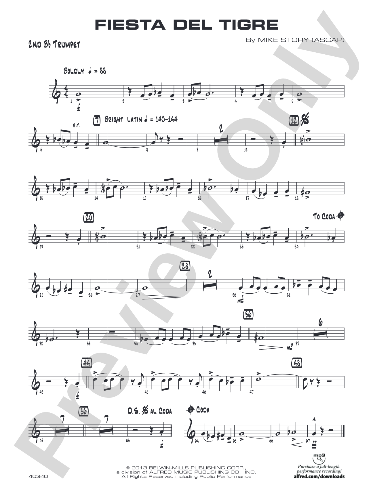 Fiesta del Tigre: 2nd B-flat Trumpet