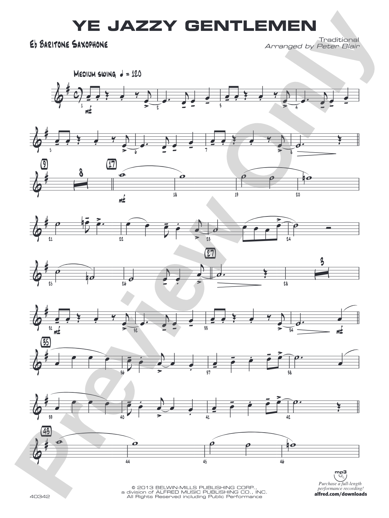 Ye Jazzy Gentlemen: E-flat Baritone Saxophone