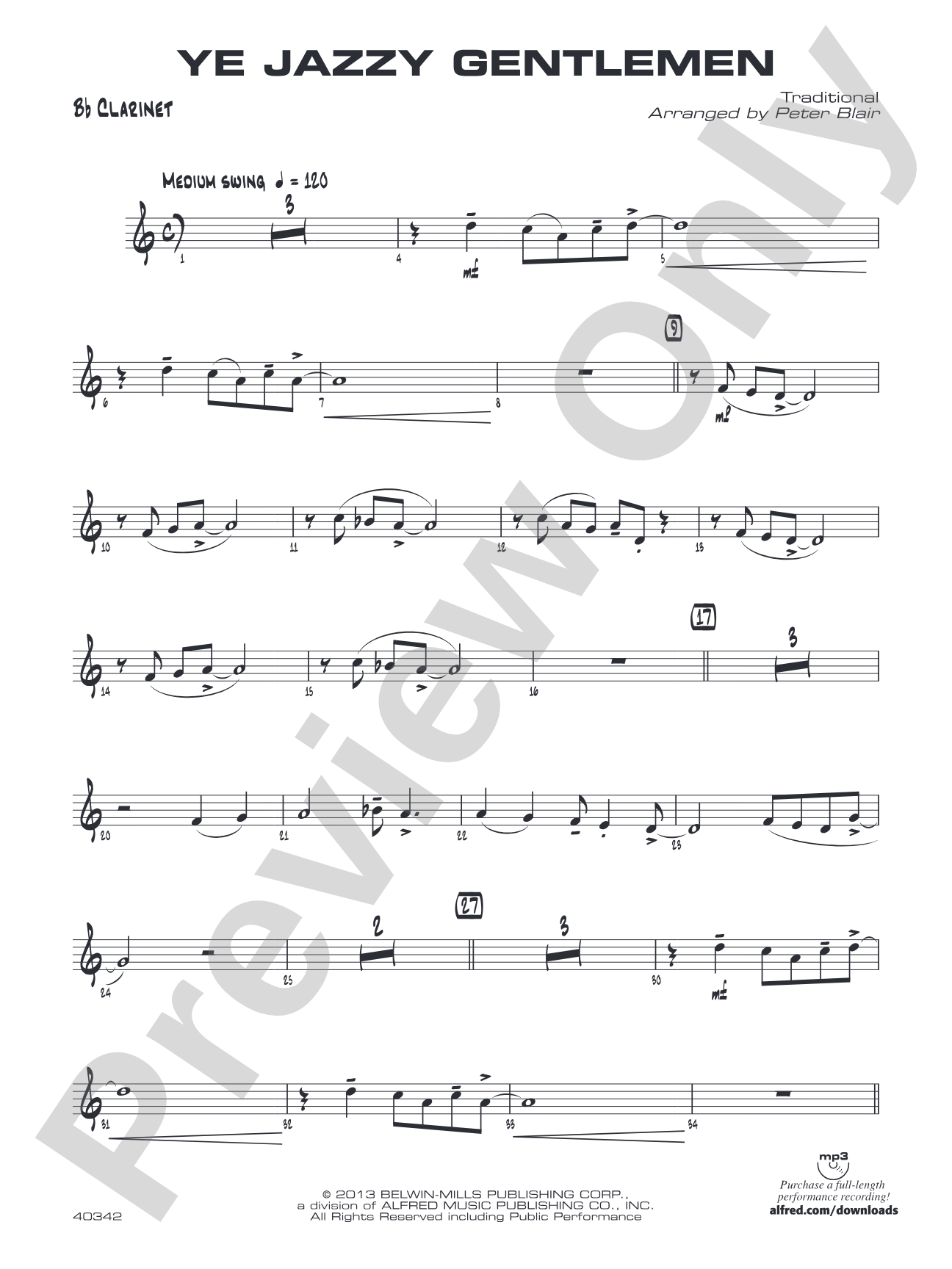 Ye Jazzy Gentlemen: 1st B-flat Clarinet