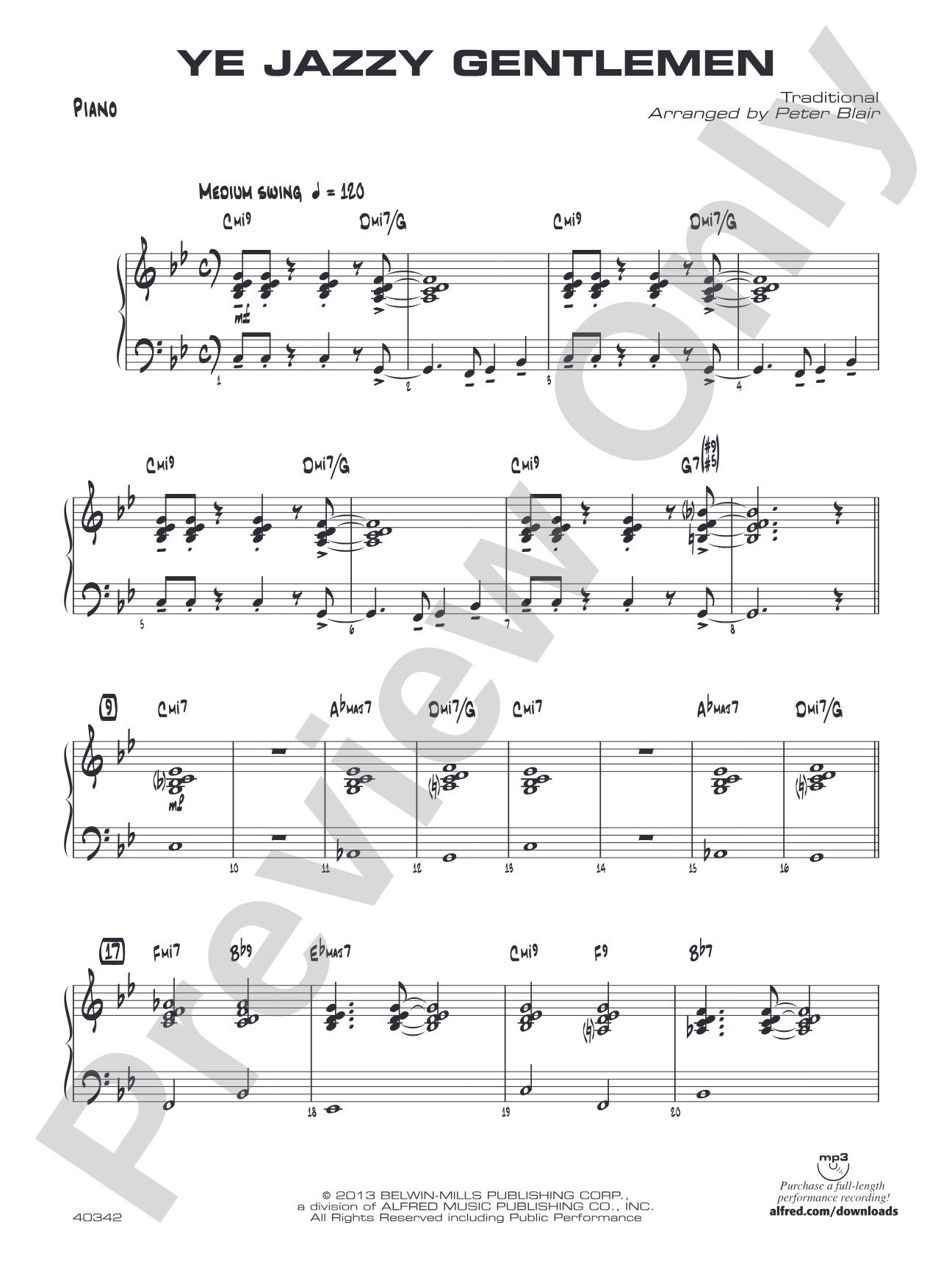 Ye Jazzy Gentlemen: Piano Accompaniment