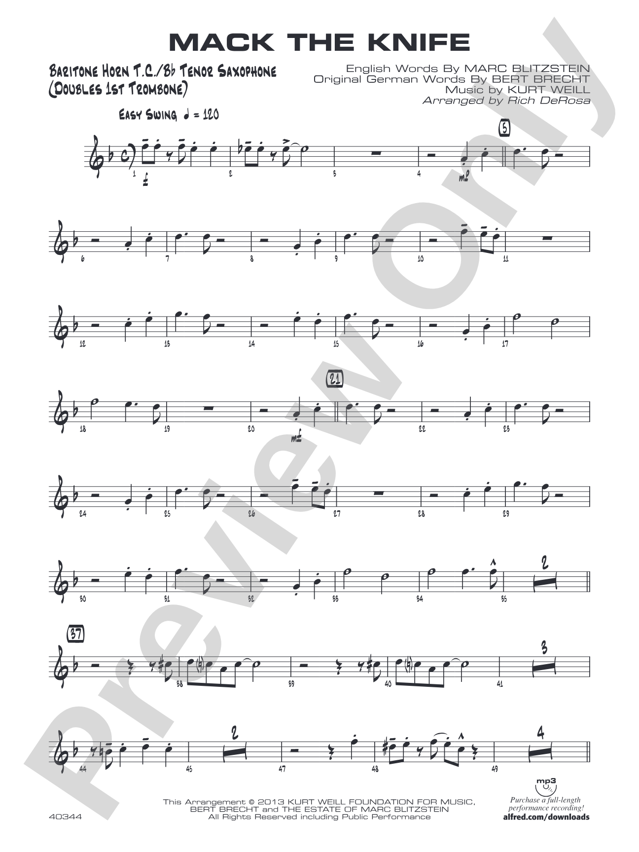 Mack the Knife: Baritone T.C.