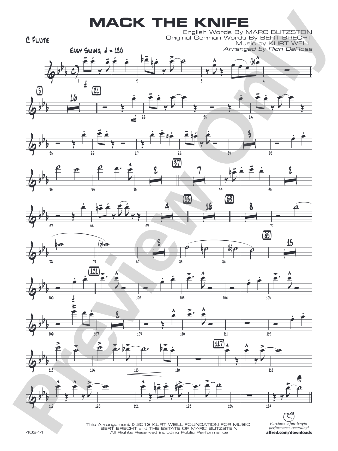 Mack the Knife: Flute