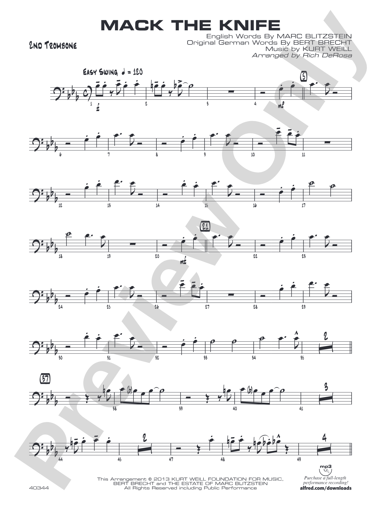 Mack the Knife: 2nd Trombone