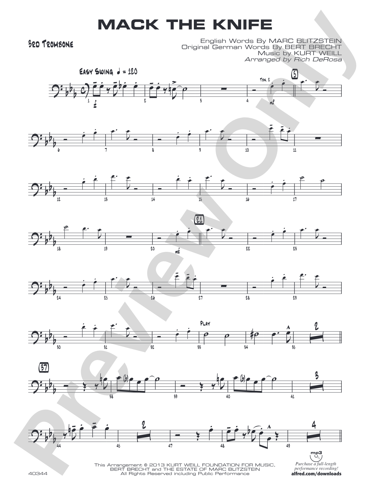 Mack the Knife: 3rd Trombone