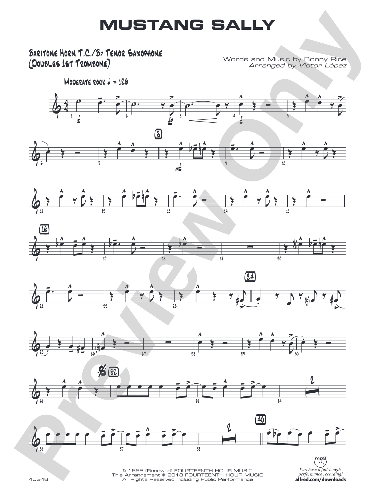 Mustang Sally: Baritone T.C.