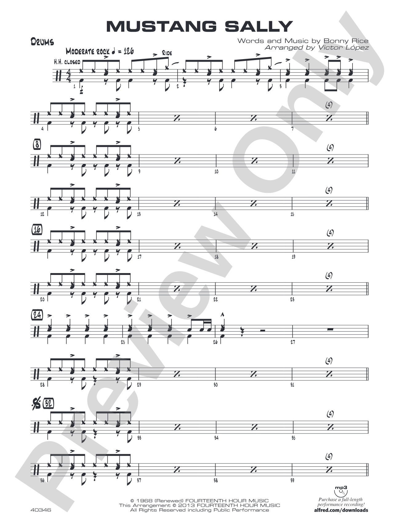 Mustang Sally: Drums