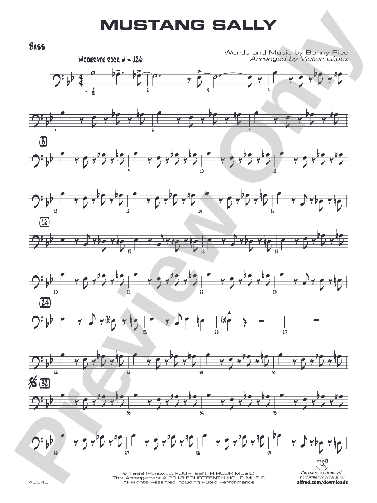 Mustang Sally: String Bass